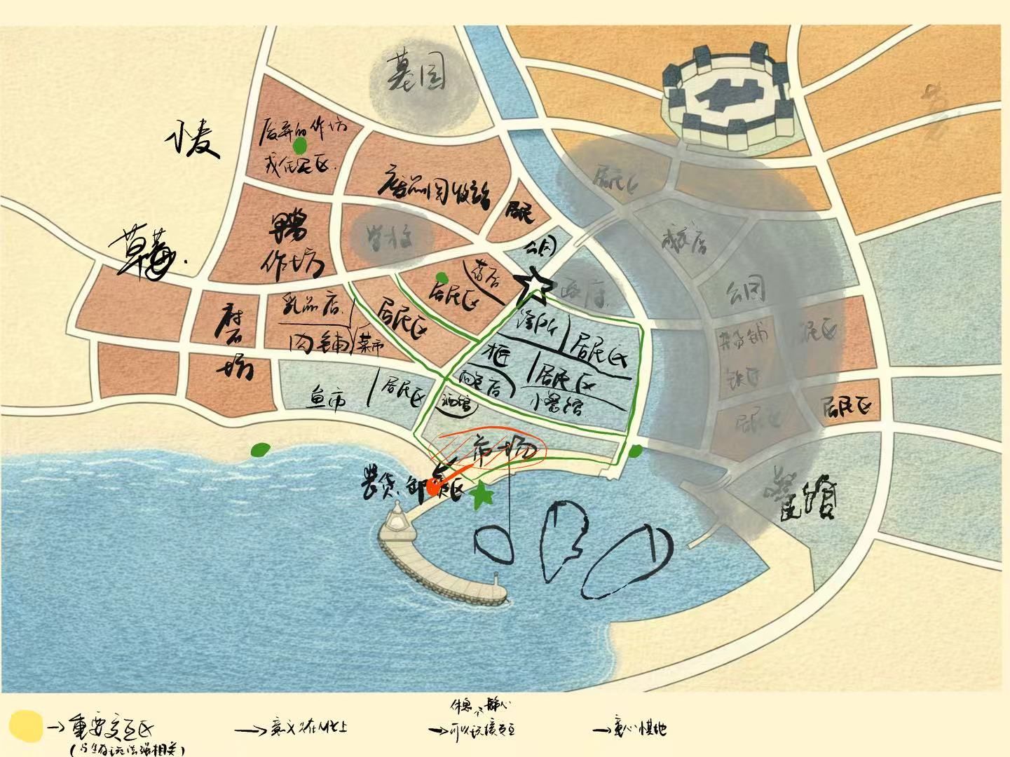 拾荒人生小镇区域划分设计图